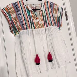 NWT THML Vici Dolls Embroidered Top Medium